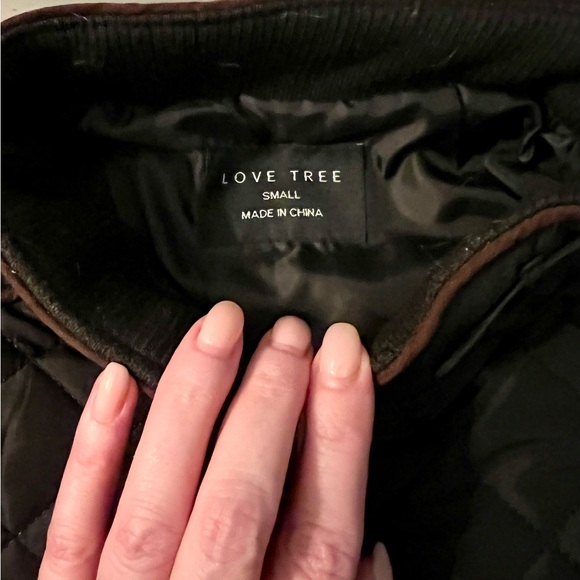 Love Tree Quilted Fitted Jacket in Black - Picture 2 of 7